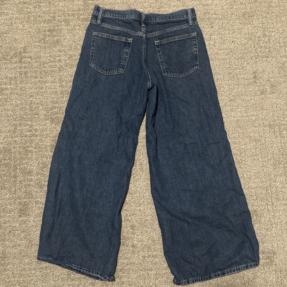 GAP | Baggy Mid-Rise Blue Wide-Leg Distressed Jeans | Size 26/2P - Picture 5 of 10